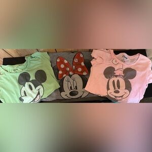 LOT OF 3 Disney Vintage Style Mickey & Minnie Shirts Size Medium Juniors